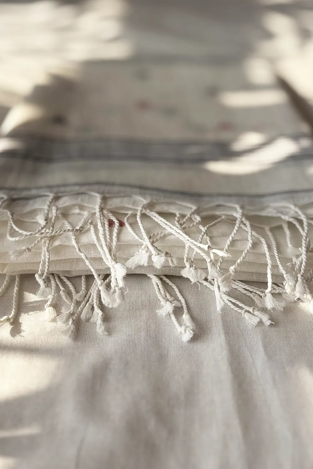 Premium White Heart Shape Jamdani Dupatta for Wedding and Festive Wear