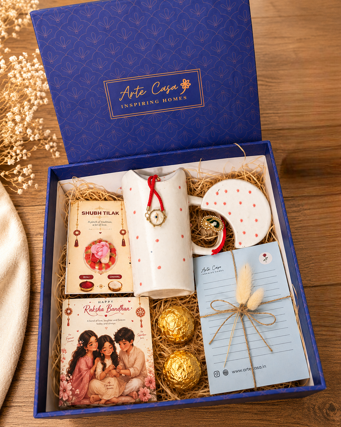 Artecasa Crimson Ceramic Sipper Hamper | Premium Raksha Bandhan Gift Hamper - https://artecasa.in/