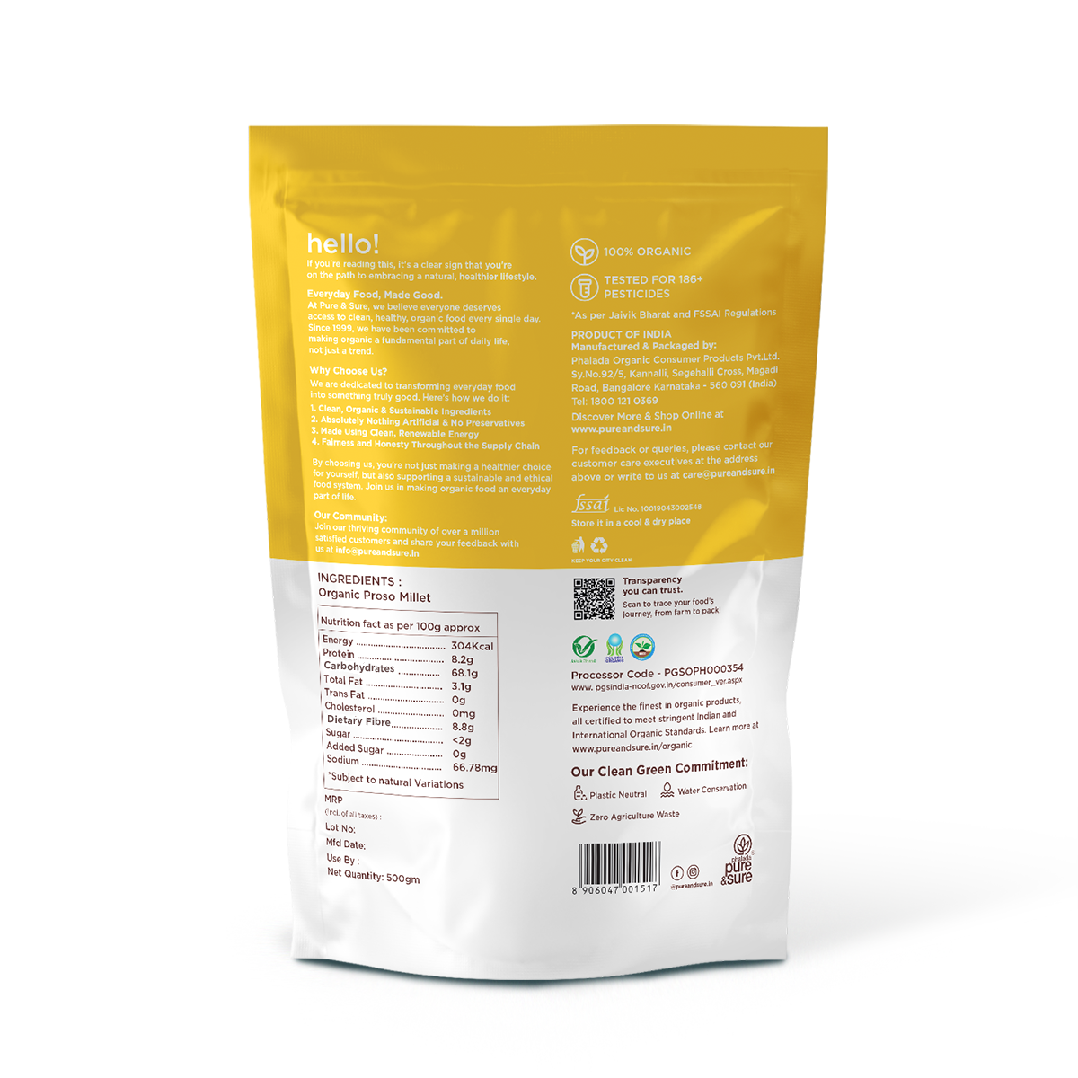 Organic Proso Millet Back