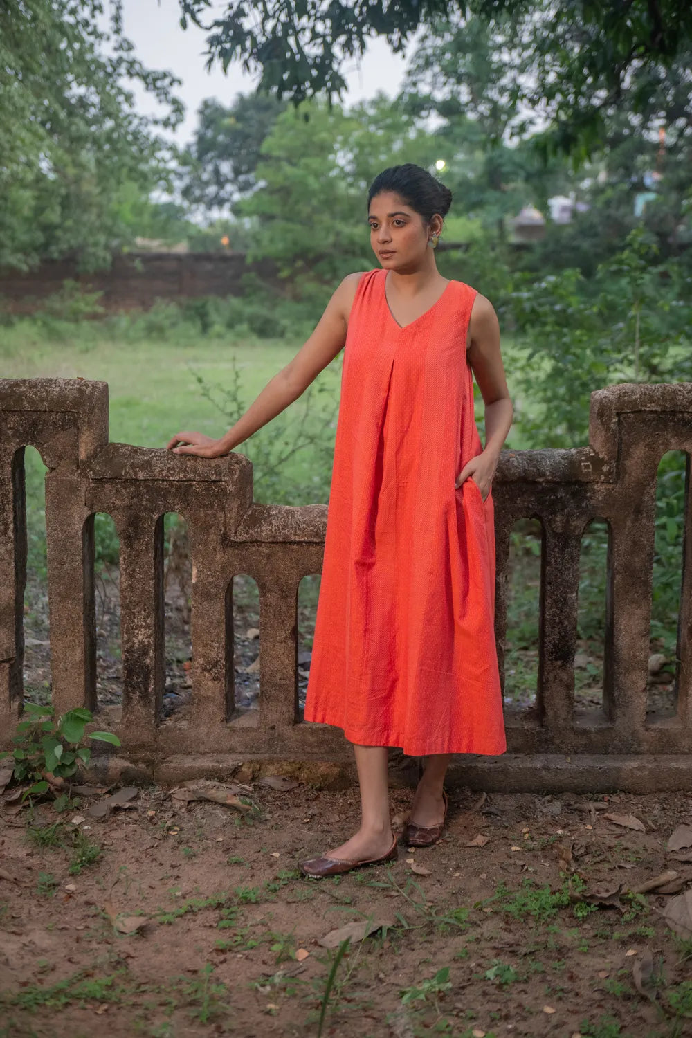 Relaxed Fit Marigold South Cotton Dress for Summer and Resort Wear