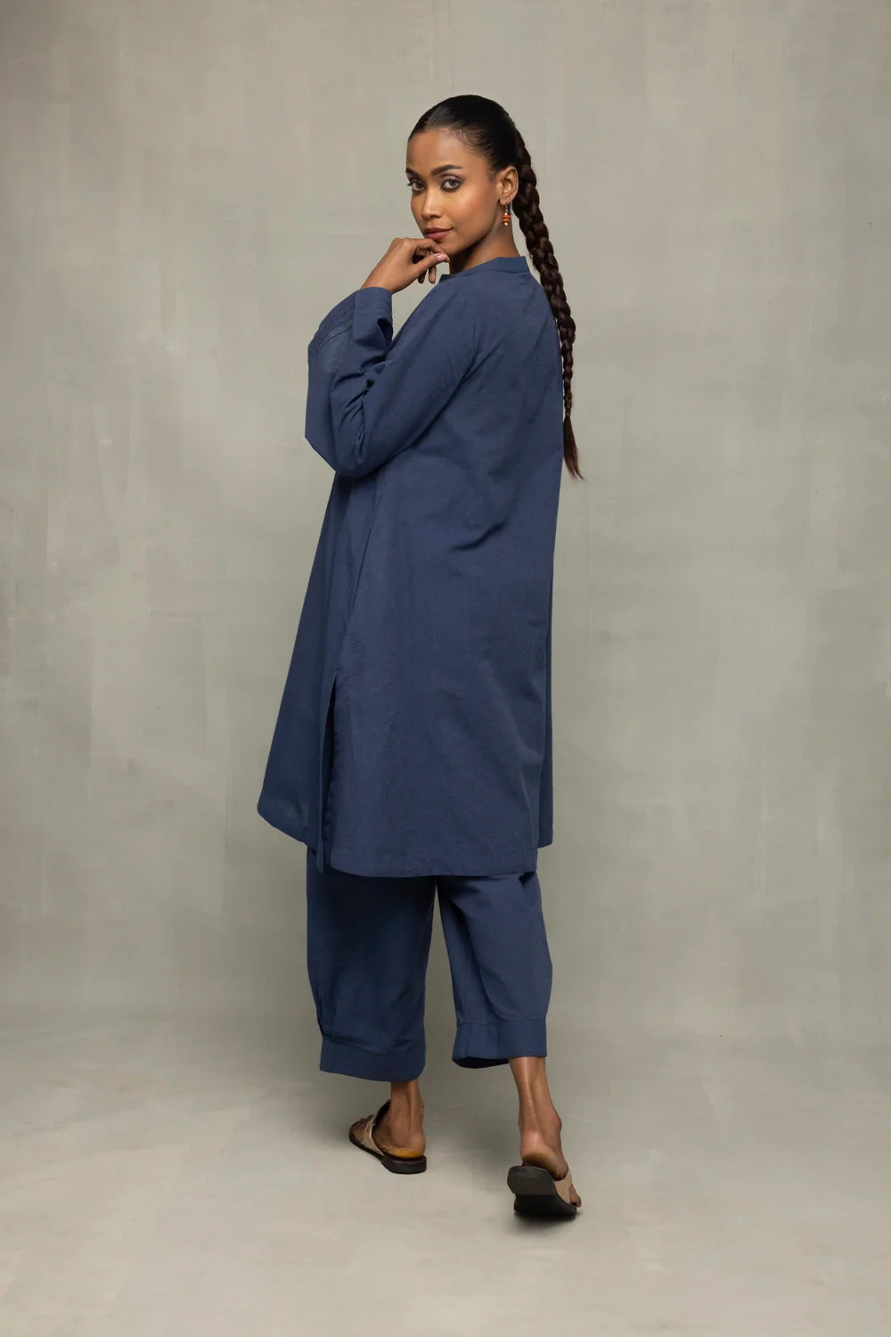 relaxed-fit-muted-navy-blue-minimalist-co-ord-set-for-weekend-wear