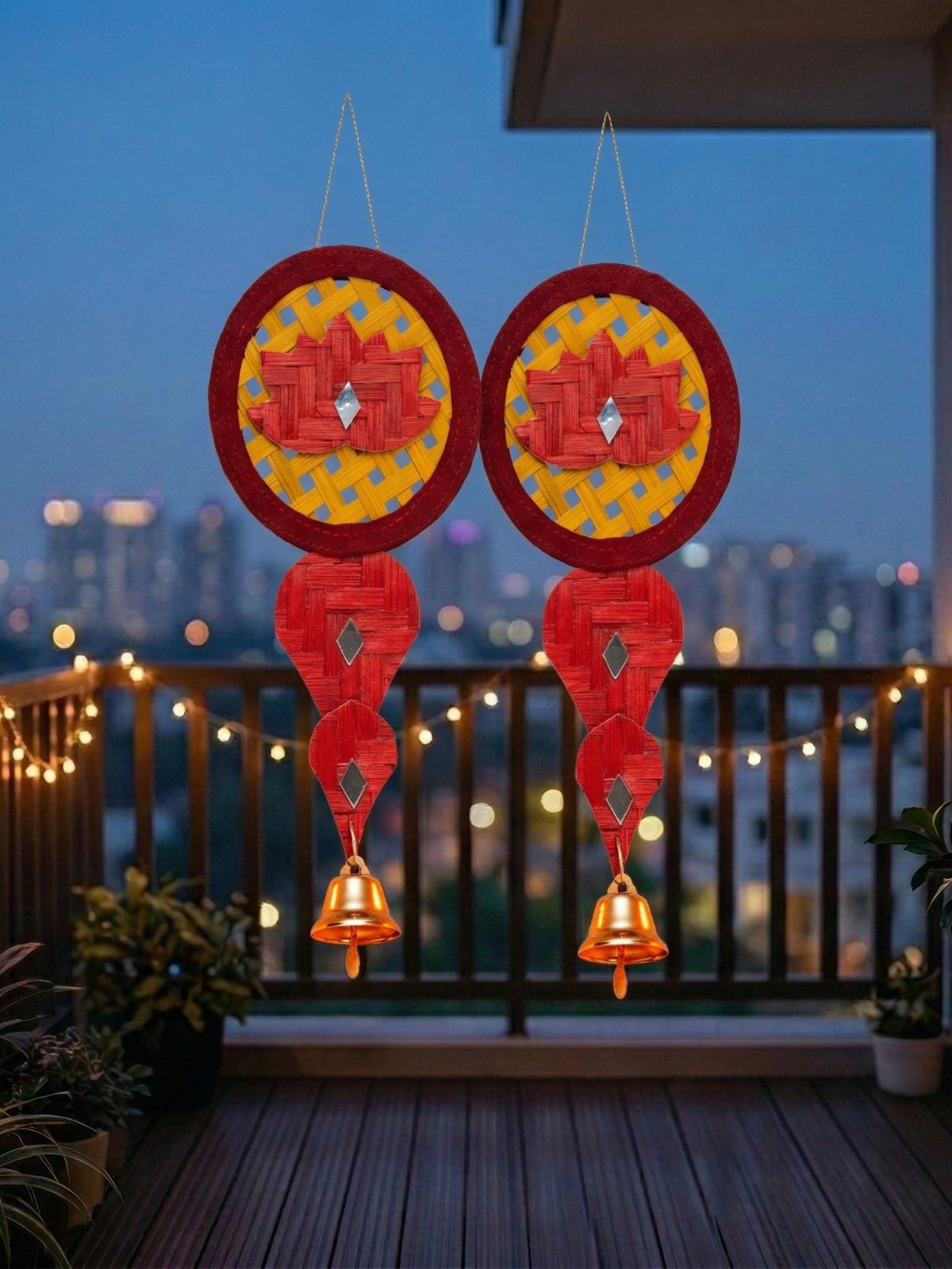 Saroj Handcrafted Bamboo Hanging- Set of 2 - Greenkraft