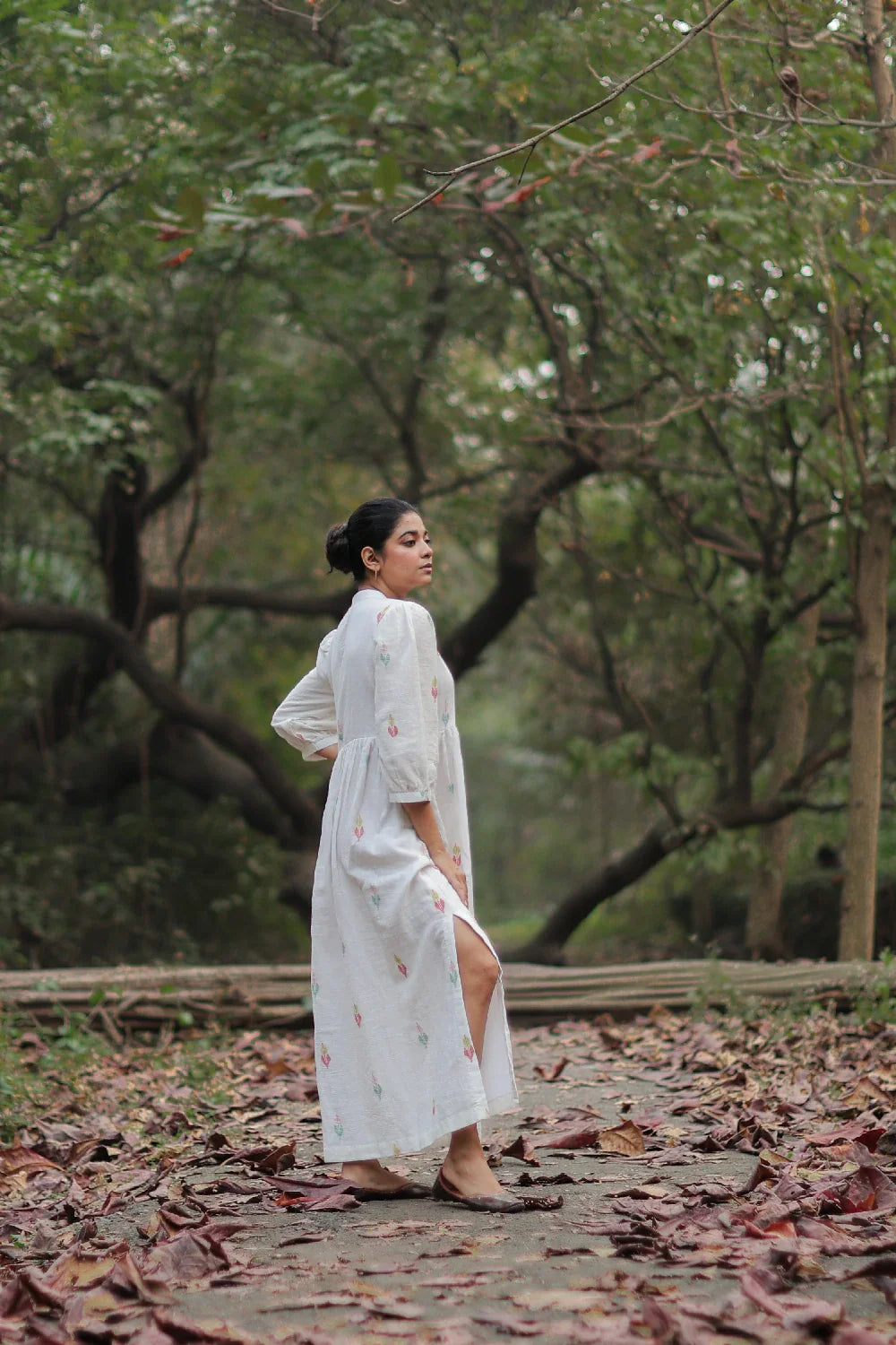 Soft Off White Cotton Jamdani Dress for Weekend Wear