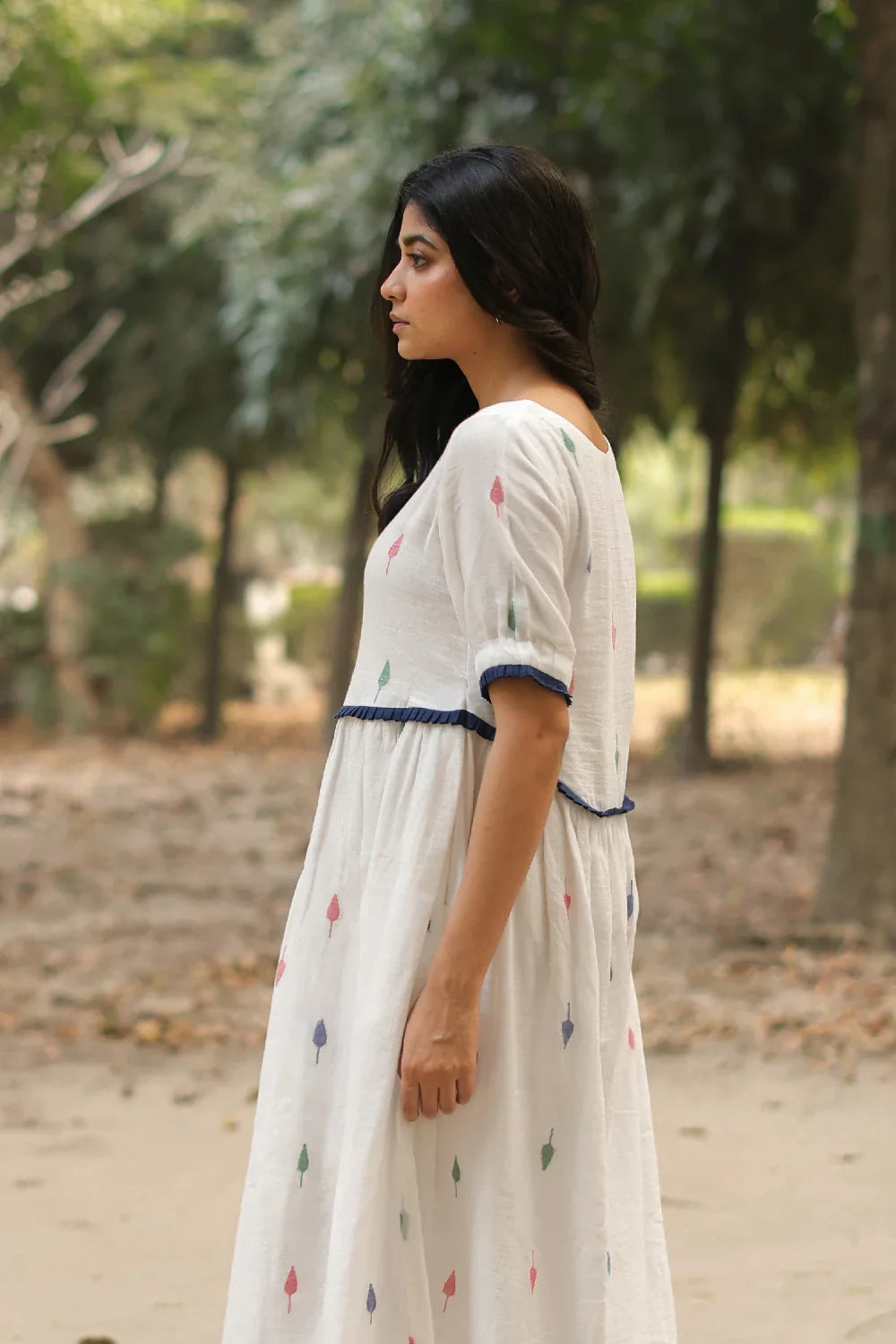 Soft Off White Jamdani Cotton Dress for Casual and Weekend Wear