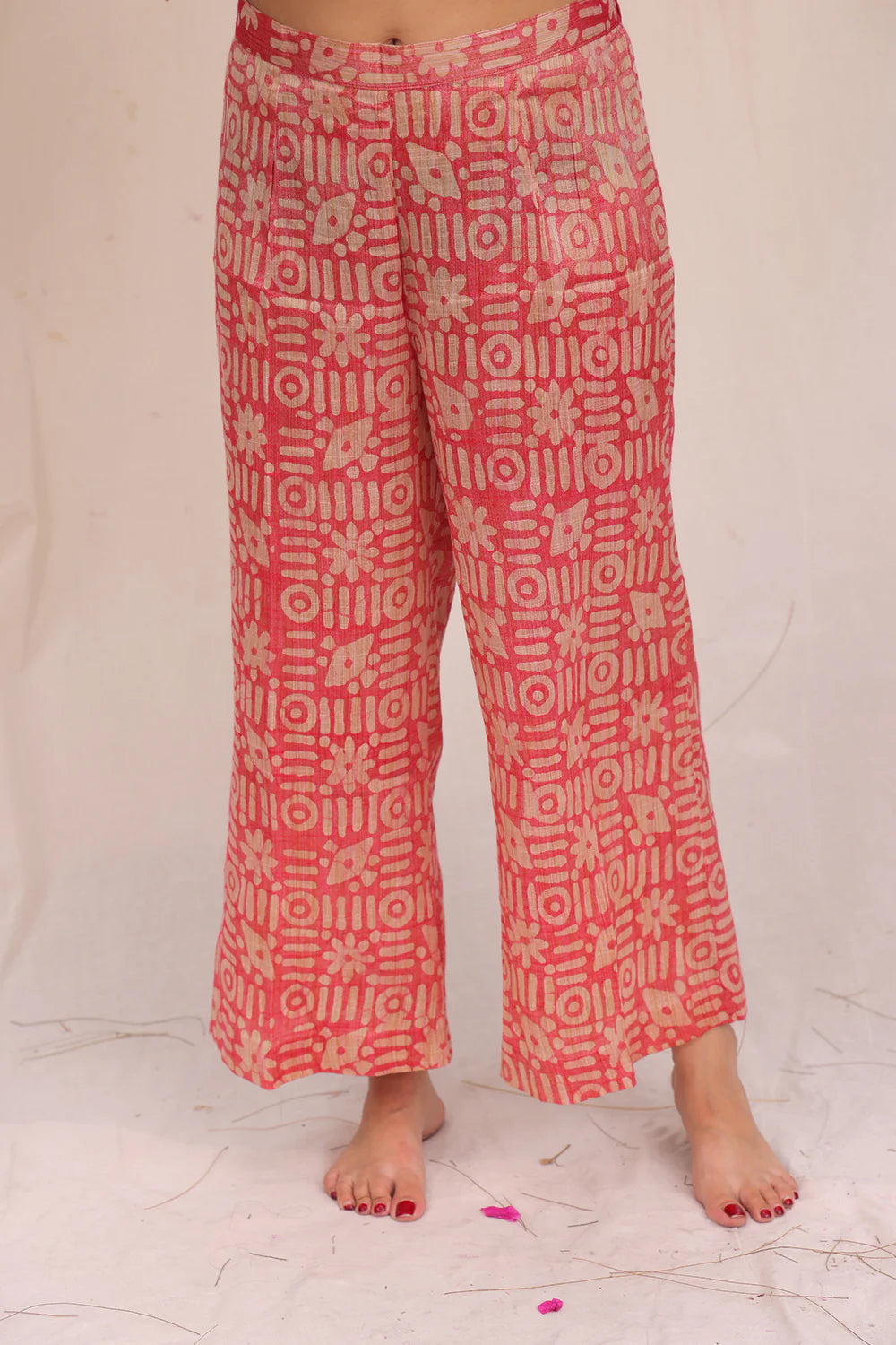 Soft Pink Hand Batik Khadi Cotton Co-ord Set for Casual Weekend Wear