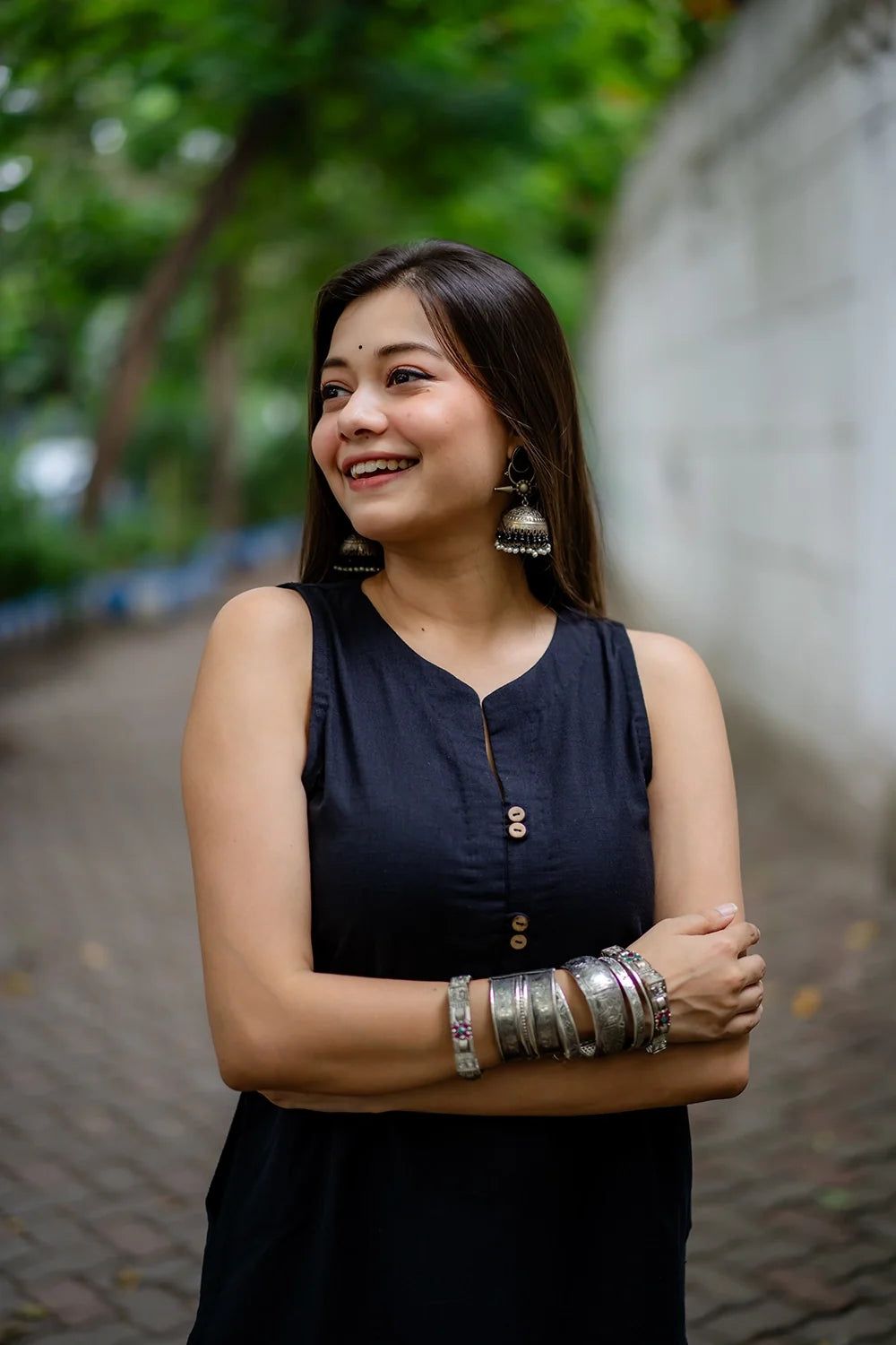 Traditional Black Khadi Cotton Co-ord Set for Ethnic Wear