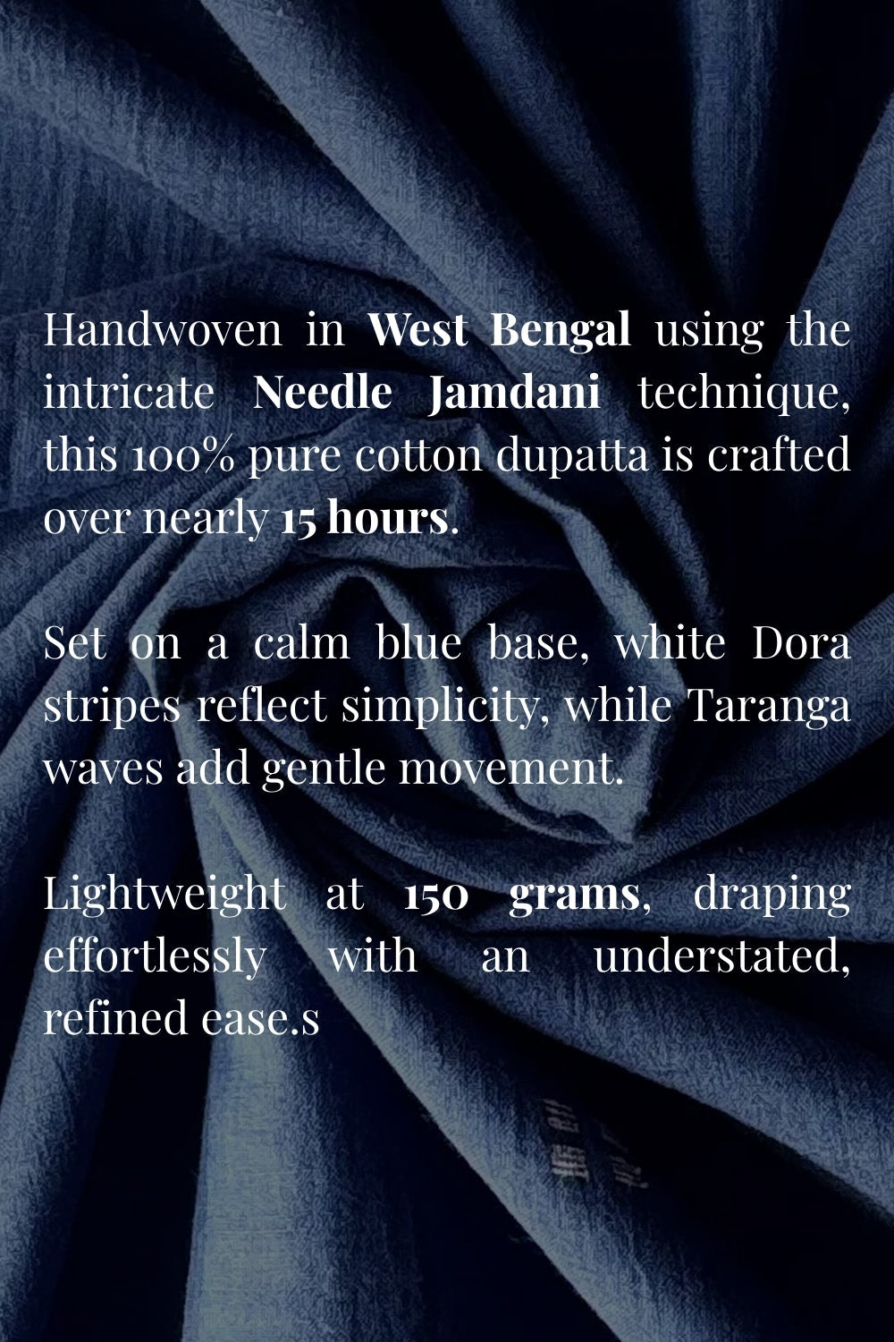 Traditional Blue Taranga Jamdani Dupatta with Handwoven Details for Ethnic Wear
