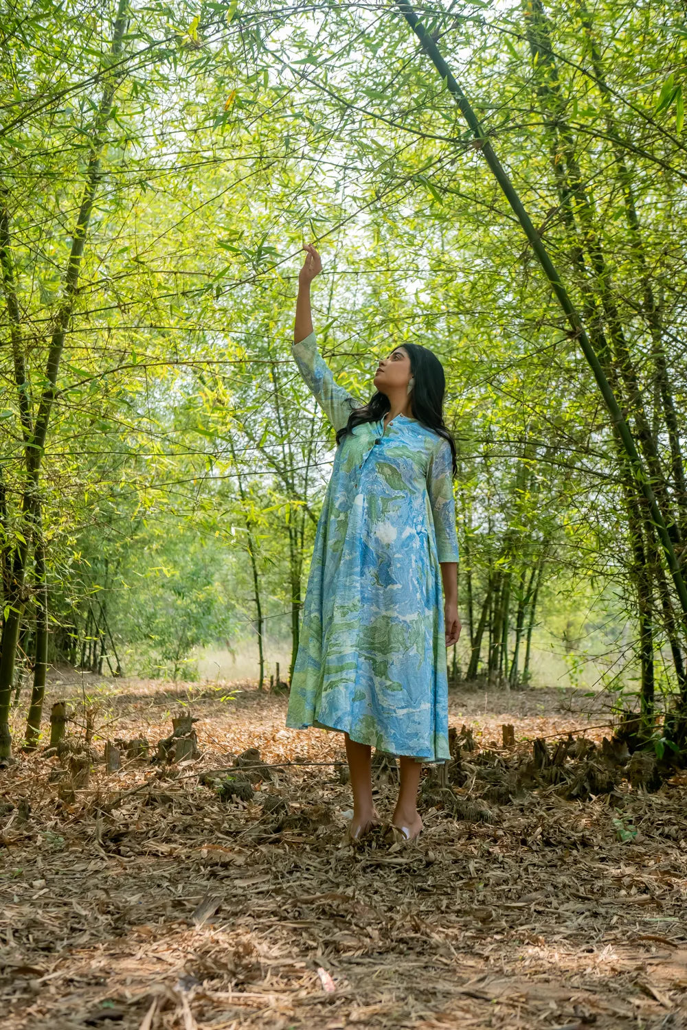 Bluegrass Marble Pure Cotton Dress-Sutra Art of Clothing