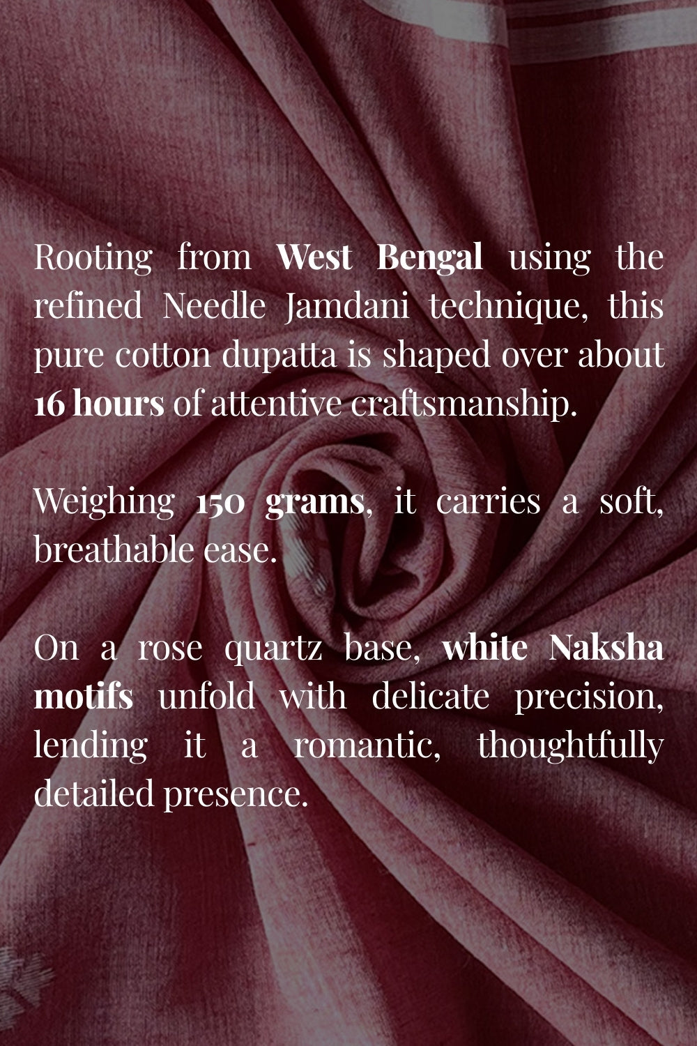 Traditional Pink Naksha Jamdani Dupatta with Handwoven Details for Ethnic Wear