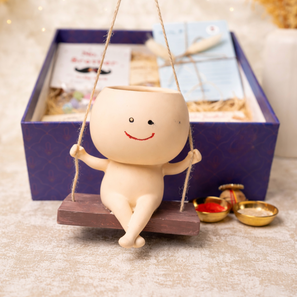 Artecasa Planter Paglu Bhabhi Rakhi Hamper | Premium Raksha Bandhan Gift Box - https://artecasa.in/