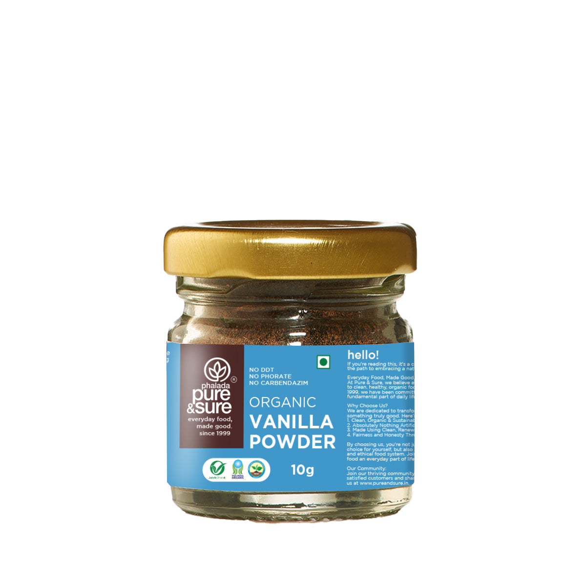 Phalada Pure and sure- Organic Vanilla Powder Front