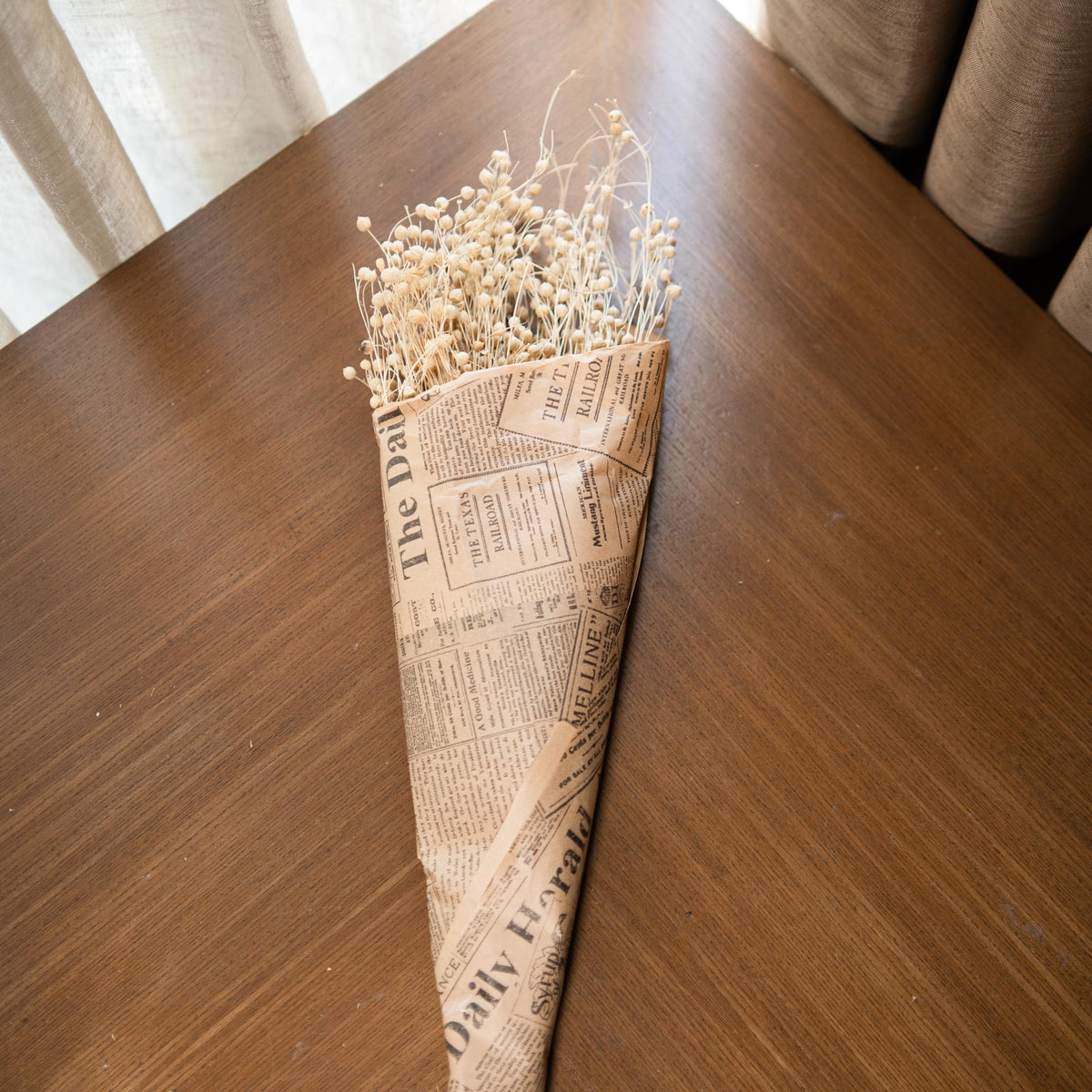 White Flax Natural Dried Flowers for Minimal Home Decor Styling