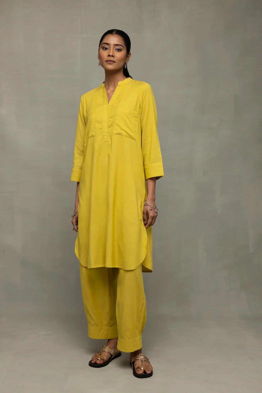 Yellow Bloom Banana Cotton Co-ord Set
