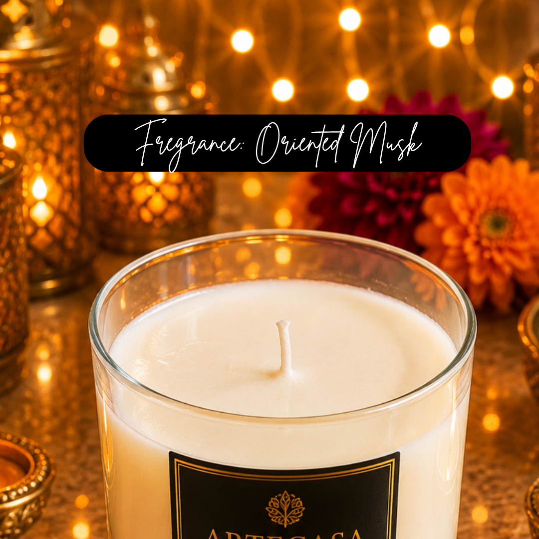 Ivory Grandeur Decorative Candle – Elegant White Soy Wax Candle - https://artecasa.in/