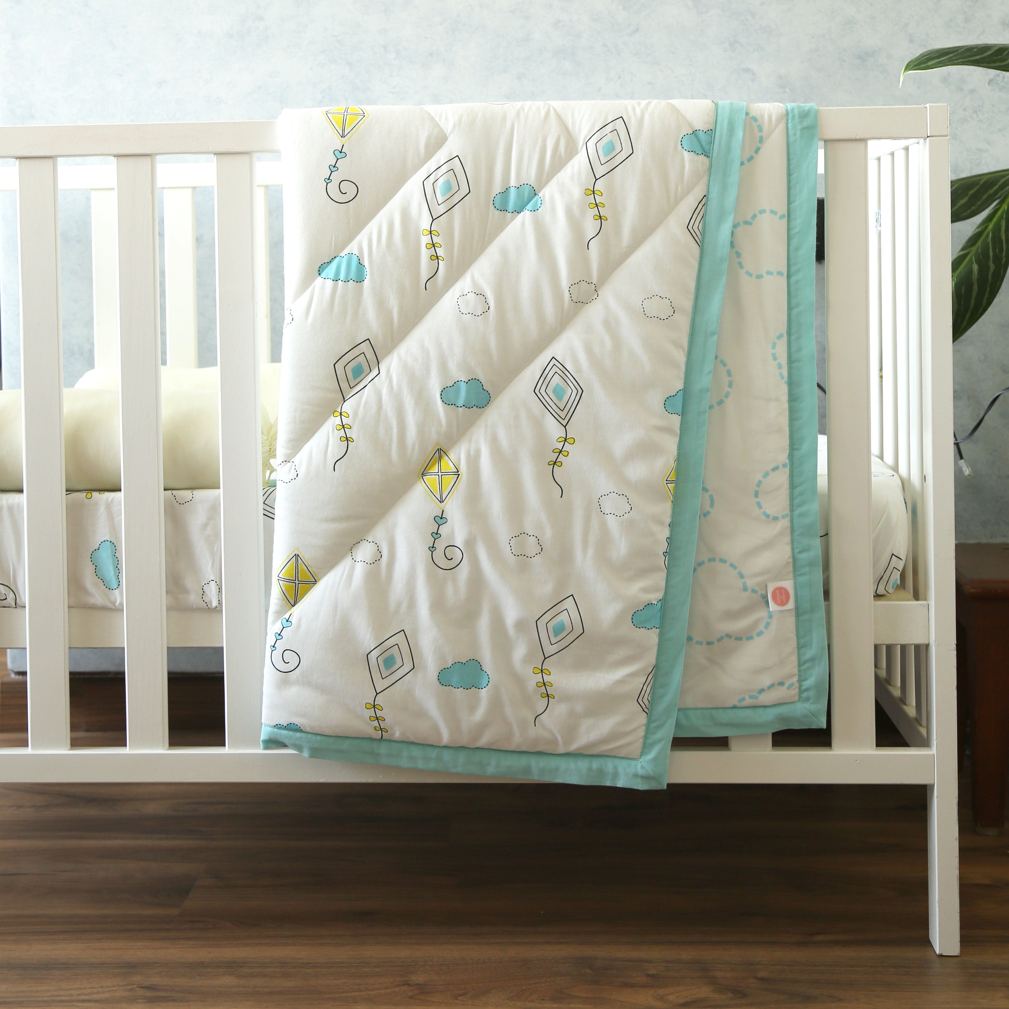 Fly Away High - 3 Piece Cot Bedding Set - Oranges and Lemons