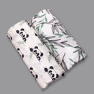 Playful Pandas - Organic Muslin Swaddles  (Set of Two) - Oranges and Lemons
