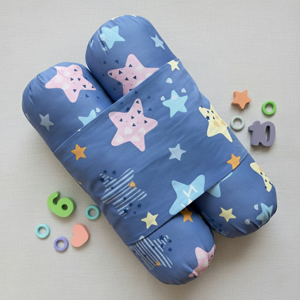 Baby Anti Roll Pillow - Little Star - Blue - Oranges and Lemons