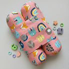 Baby Anti Roll Pillow - Rainbow tale - Pink - Oranges and Lemons