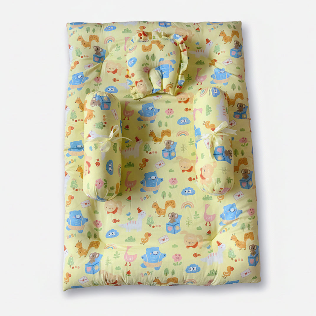 Gadda Set with Bolsters - Set of 4 - Yellow - Oranges and Lemons