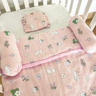 Happy Bunny - Muslin Cot Bedding Gift Set - Set of 4 - Oranges and Lemons