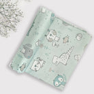 Organic Muslin Baby Swaddles | Aqua & Beige | Set of 2 - Oranges and Lemons