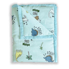 Dancing Dinosaurs - Muslin Blanket / Comforter/ Quilt - Aqua - Oranges and Lemons