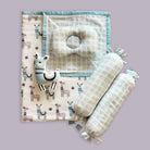 Lovely Llamas - Organic Muslin Cot Bedding Gift Set - Set of 4 - Oranges and Lemons