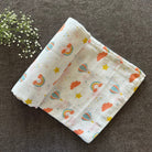Bamboo Muslin Swaddles | Set of 2 | White - Oranges and Lemons