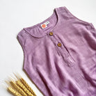 Organic Muslin Romper - Purple - Oranges and Lemons