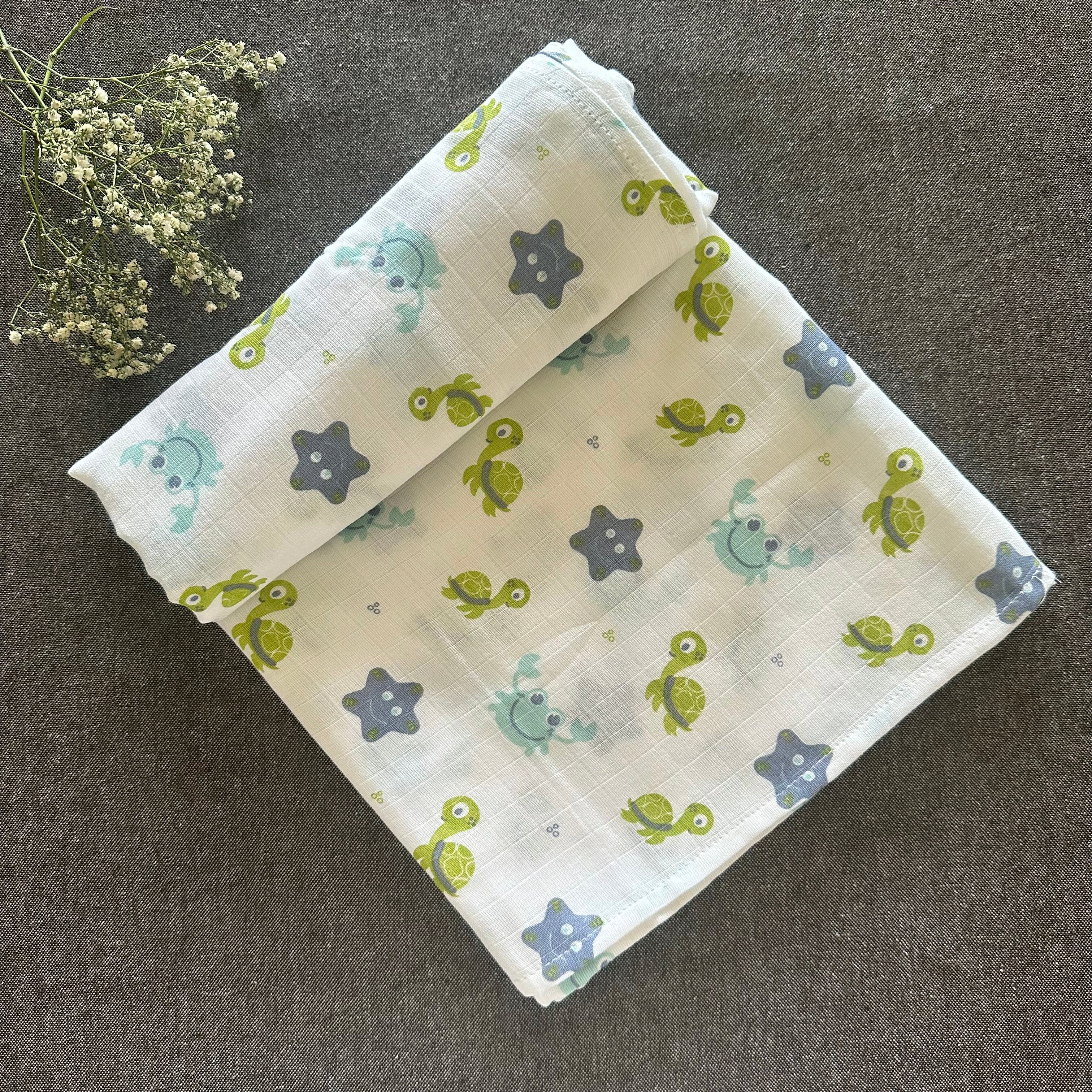 Bamboo Muslin Swaddles | Set of 2 | White - Oranges and Lemons