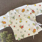 Bamboo Muslin Night Suit | Kimono Set | Animal Print - Oranges and Lemons