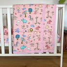 Animals - 5 Piece Crib Bedding Set - Pink - Oranges and Lemons