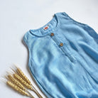 Organic Muslin Romper - Blue - Oranges and Lemons
