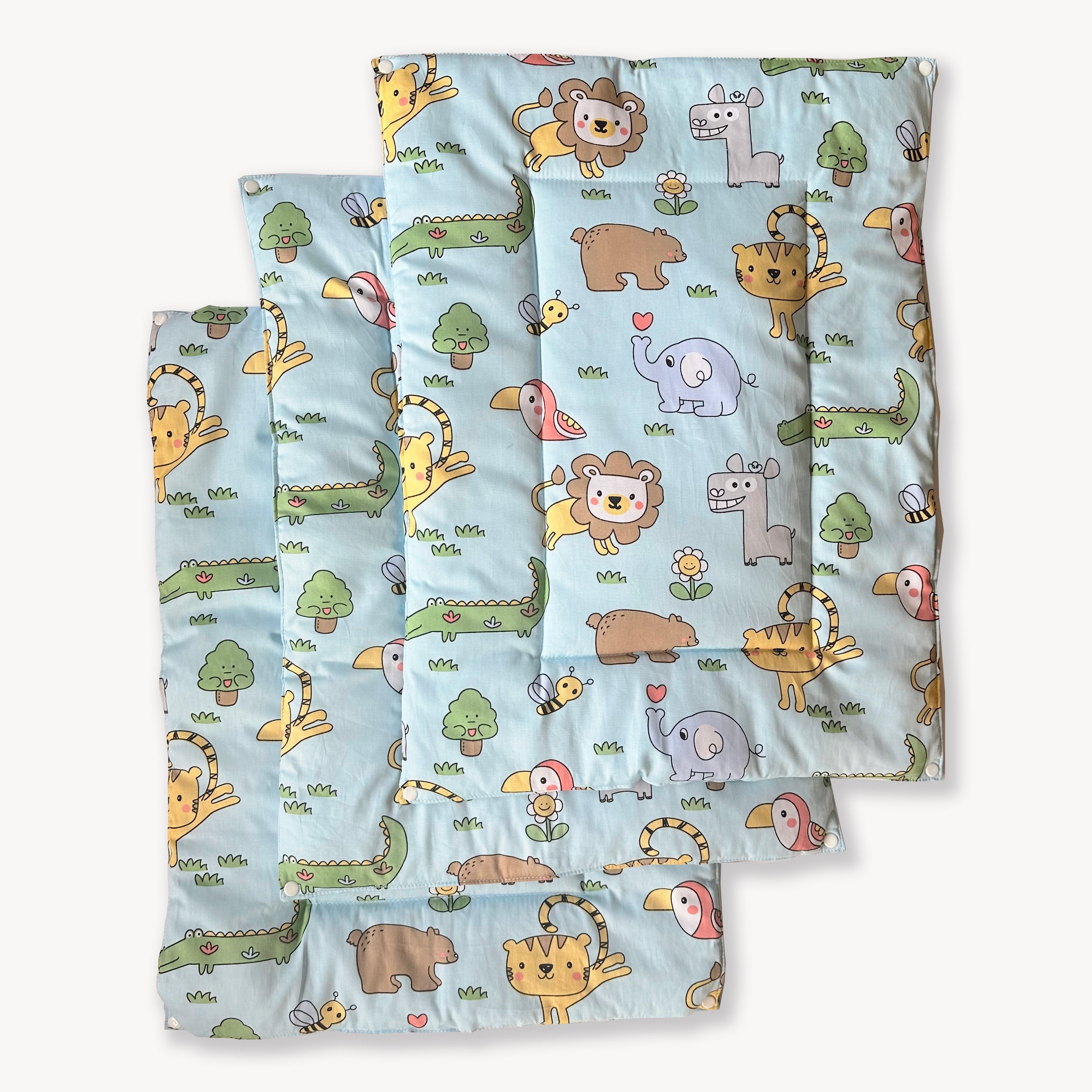 Animal Safari- Re-usable diaper changing mat - Set of 3 - Oranges and Lemons