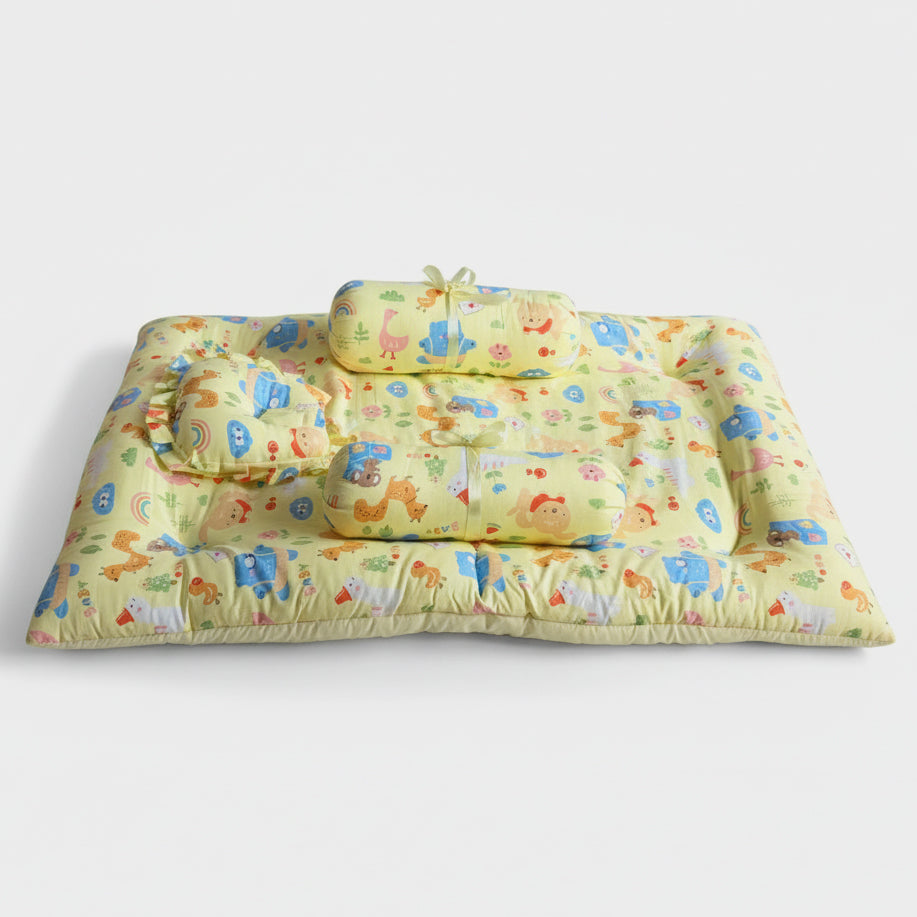 Gadda Set with Bolsters - Set of 4 - Yellow - Oranges and Lemons