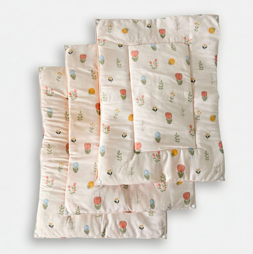 Tulip Bloom - Re-usable diaper changing mat - Pink - Oranges and Lemons