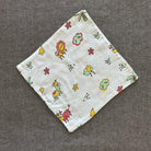 Bamboo Muslin Baby Bib and Wash Cloth Set - Animal Print (Set of 2) - Oranges and Lemons