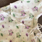 Bamboo Muslin Night Suit | Kimono Set | Owl Print - Oranges and Lemons