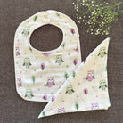 Bamboo Muslin Baby Bib and Wash Cloth Set - Set of 3 - Oranges and Lemons