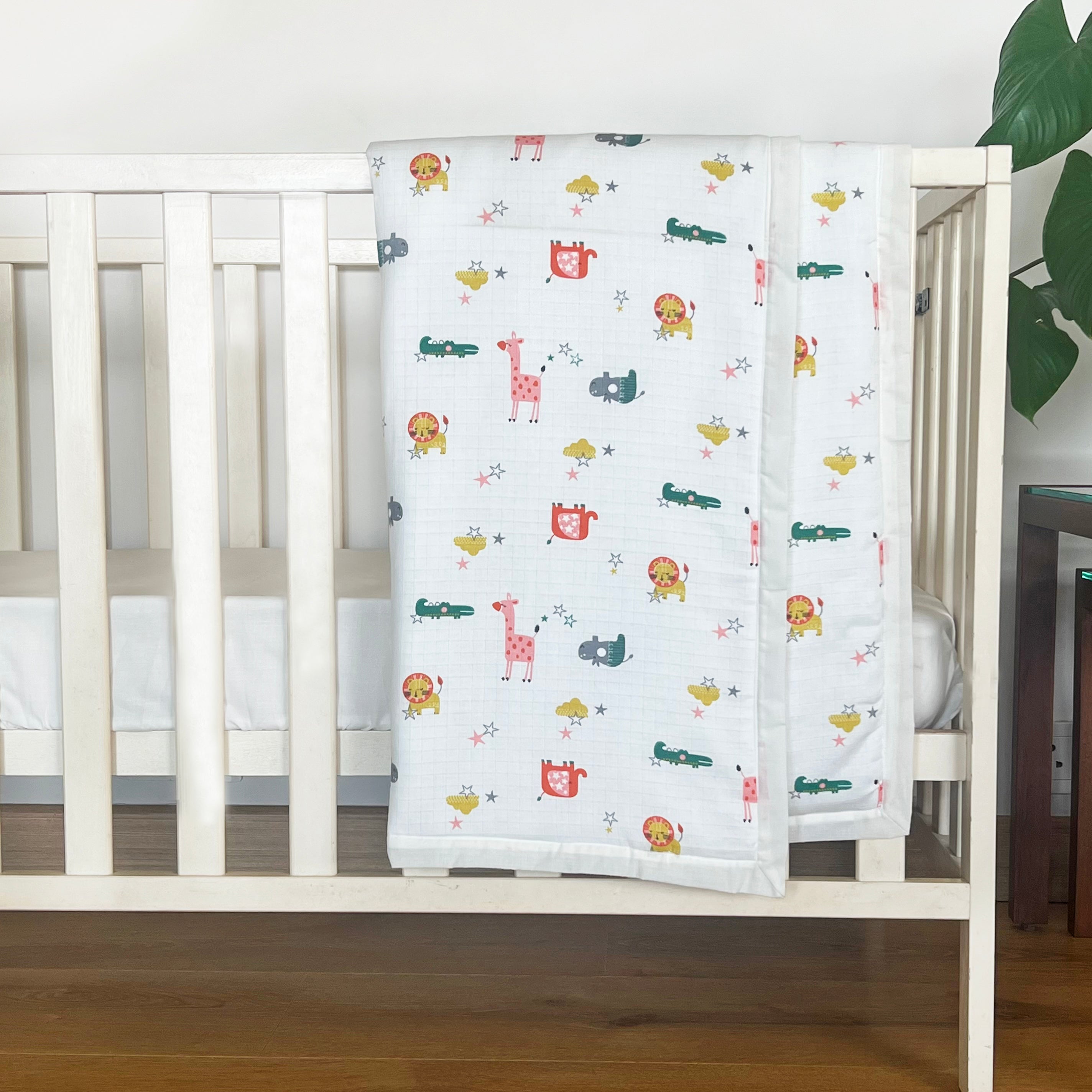 Cute Animals - Muslin Blanket / Comforter/ Quilt - Oranges and Lemons