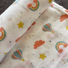 Bamboo Muslin Swaddles | Set of 2 | White - Oranges and Lemons