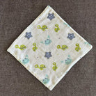Bamboo Muslin Baby Bib and Wash Cloth Set - Turtle Print (Set of 2) - Oranges and Lemons