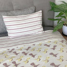 Dancing Dinosaurs - Organic Kids Blanket + Pillow - Oranges and Lemons