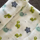 Bamboo Muslin Swaddles | Set of 4 | White - Oranges and Lemons