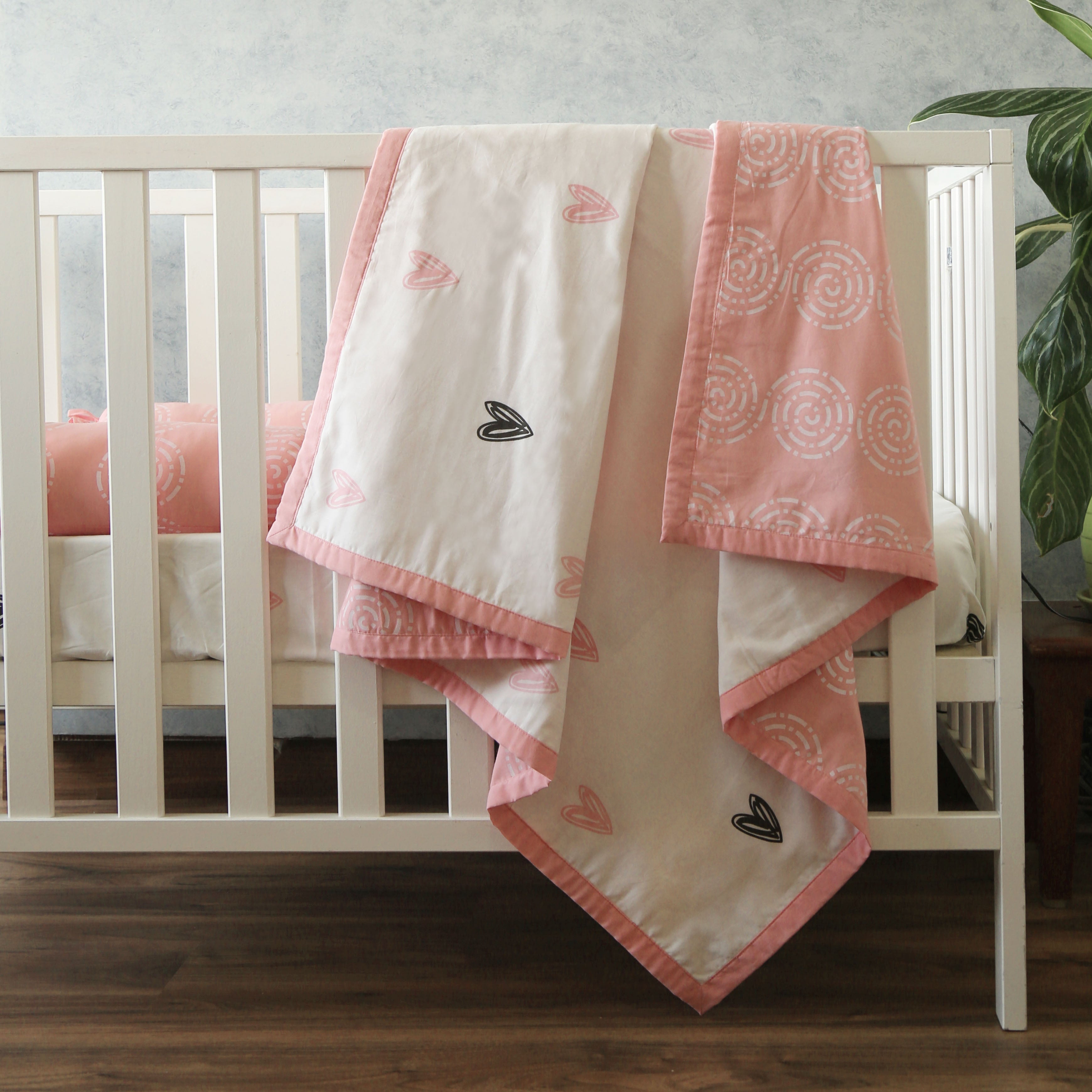 Little Hearts - Organic Cot Bedding Sets - Oranges and Lemons