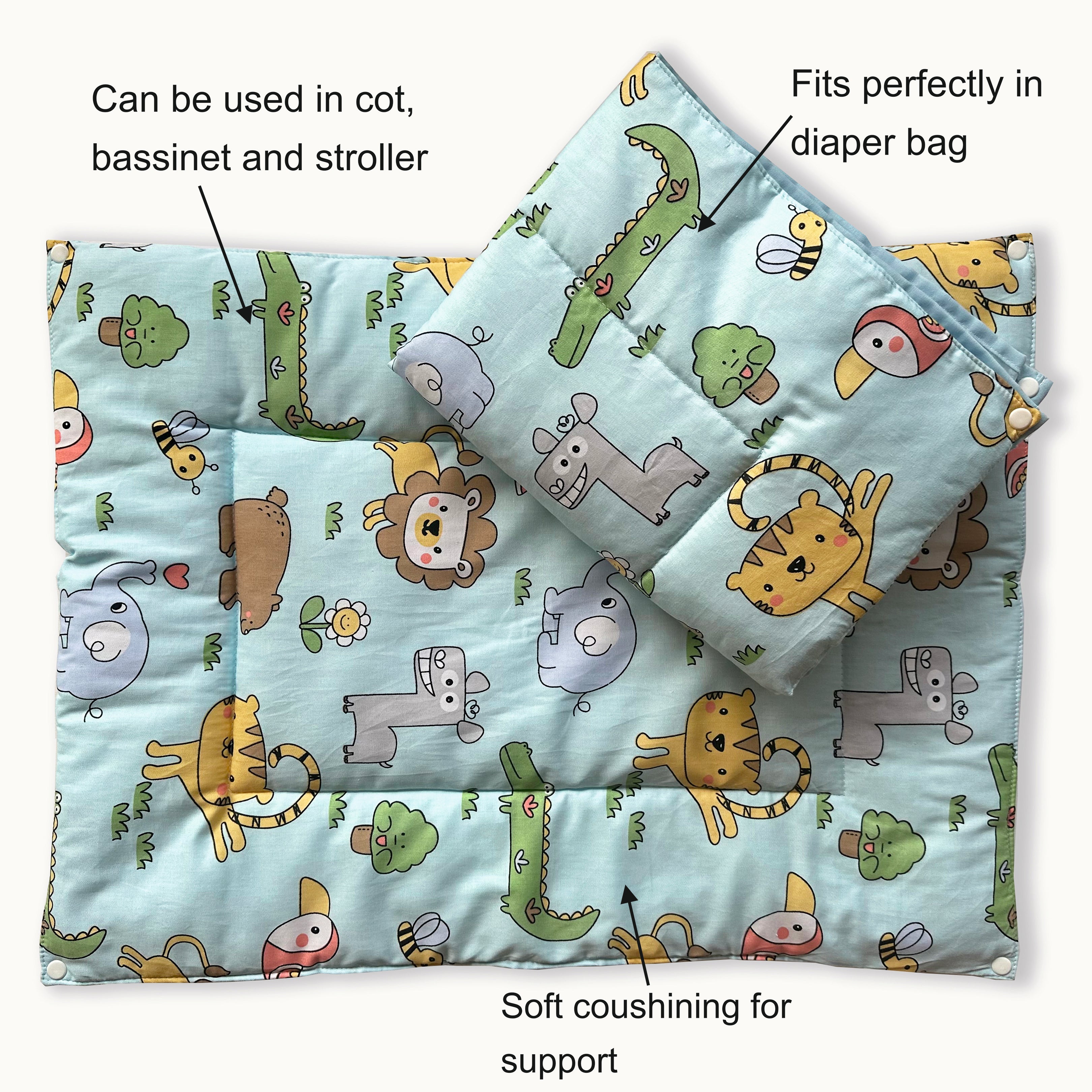 Animal Safari- Re-usable diaper changing mat - Set of 3 - Oranges and Lemons