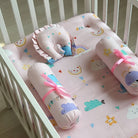 Gadda Set with Bolsters - Set of 4 - Pink - Oranges and Lemons