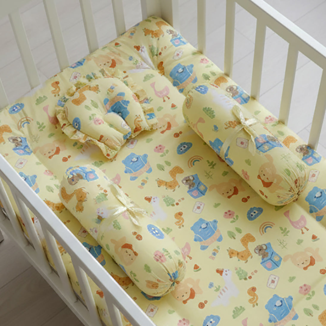Gadda Set with Bolsters - Set of 4 - Yellow - Oranges and Lemons