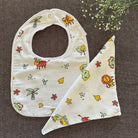 Bamboo Muslin Baby Bib and Wash Cloth Set - Set of 3 - Oranges and Lemons