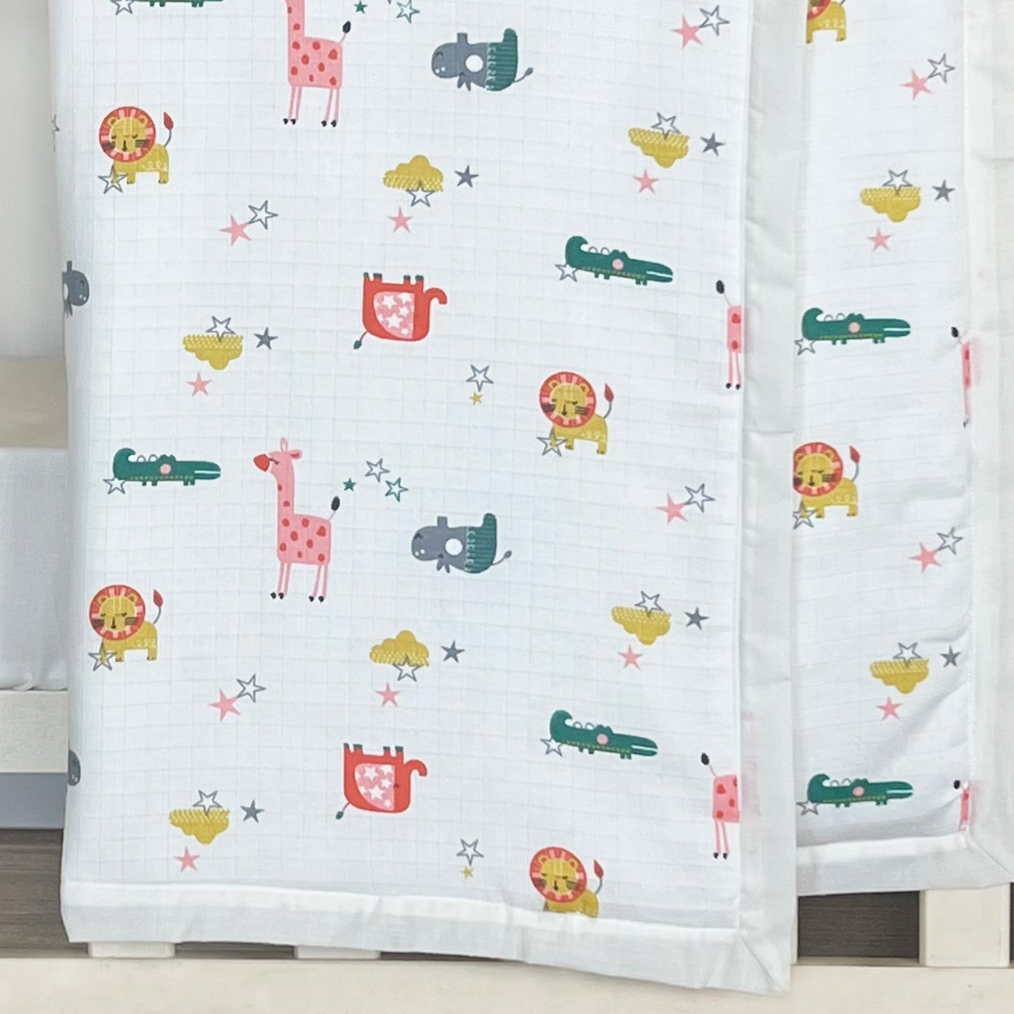 Cute Animals - Muslin Blanket / Comforter/ Quilt - Oranges and Lemons